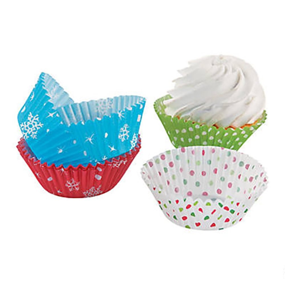 Christmas Holiday Print Cupcake Liners 100 PC